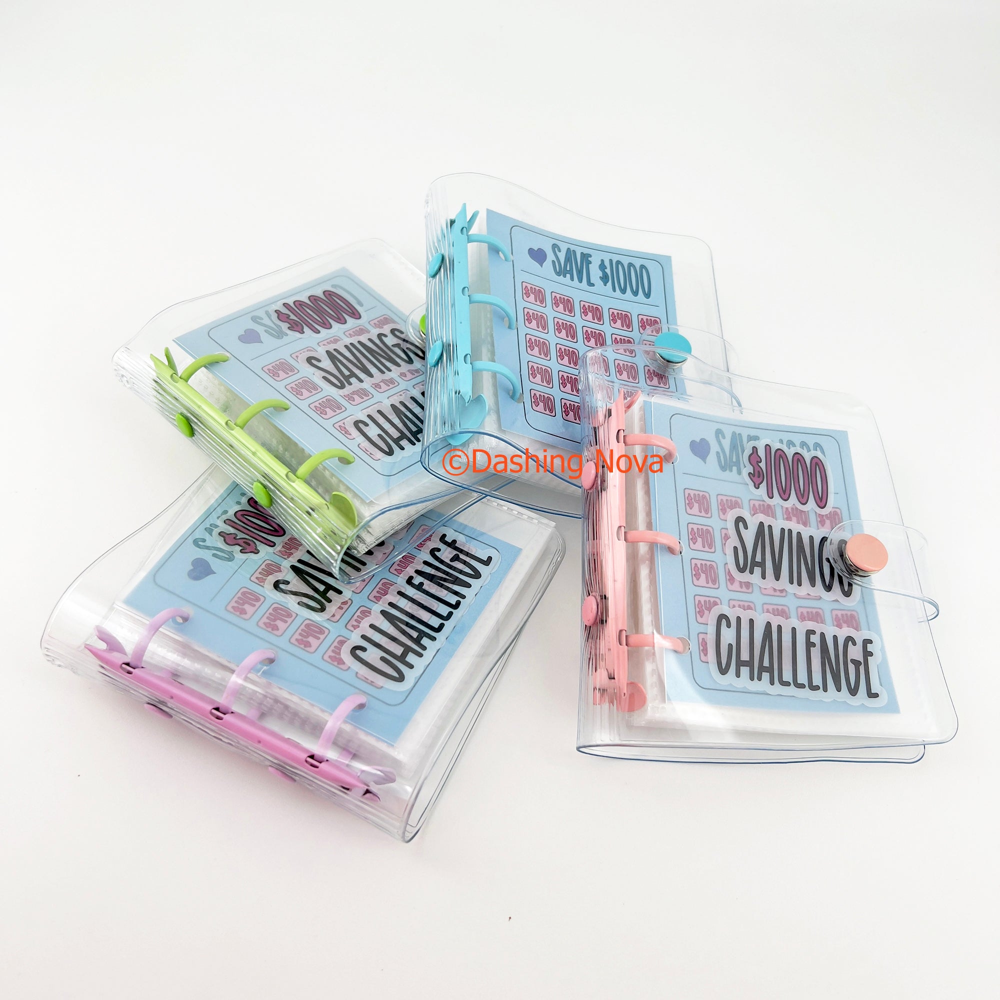 Money Saving Binder – $1000 Challenge Organizer with Clear Cover