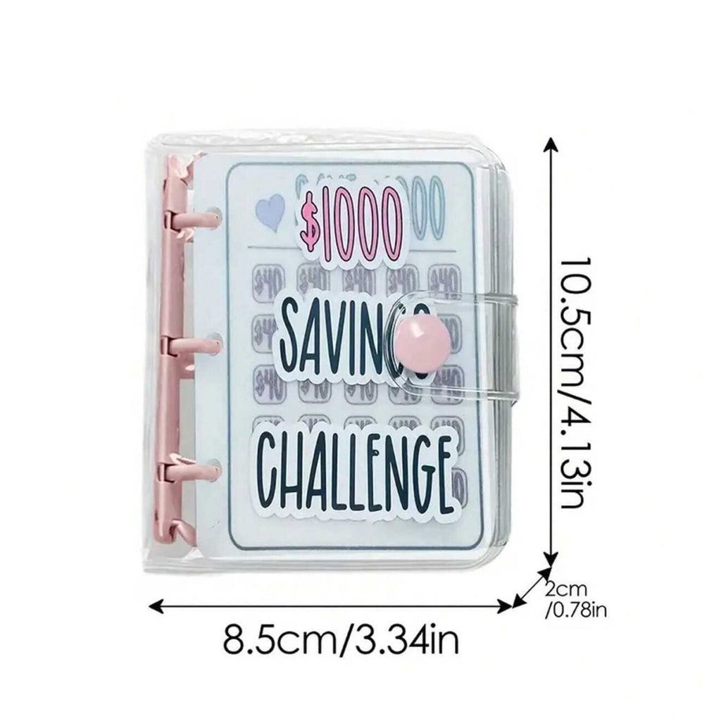 Money Saving Binder – $1000 Challenge Organizer with Clear Cover
