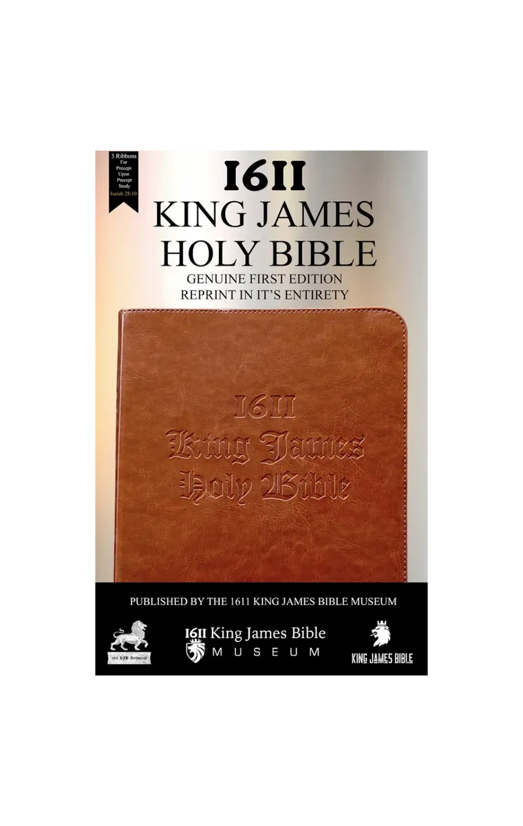 1611 King James Bible - Brown Leather Cover