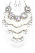 Statement Crystal Necklace Set Stylish Fashion Jewelry
