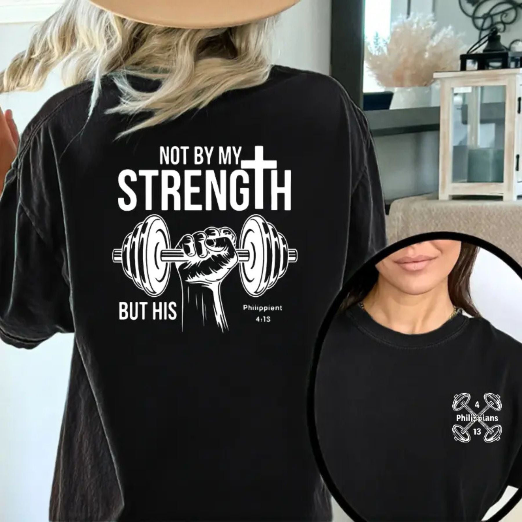 Not by My Strength - Faith & Fitness Graphic Tee