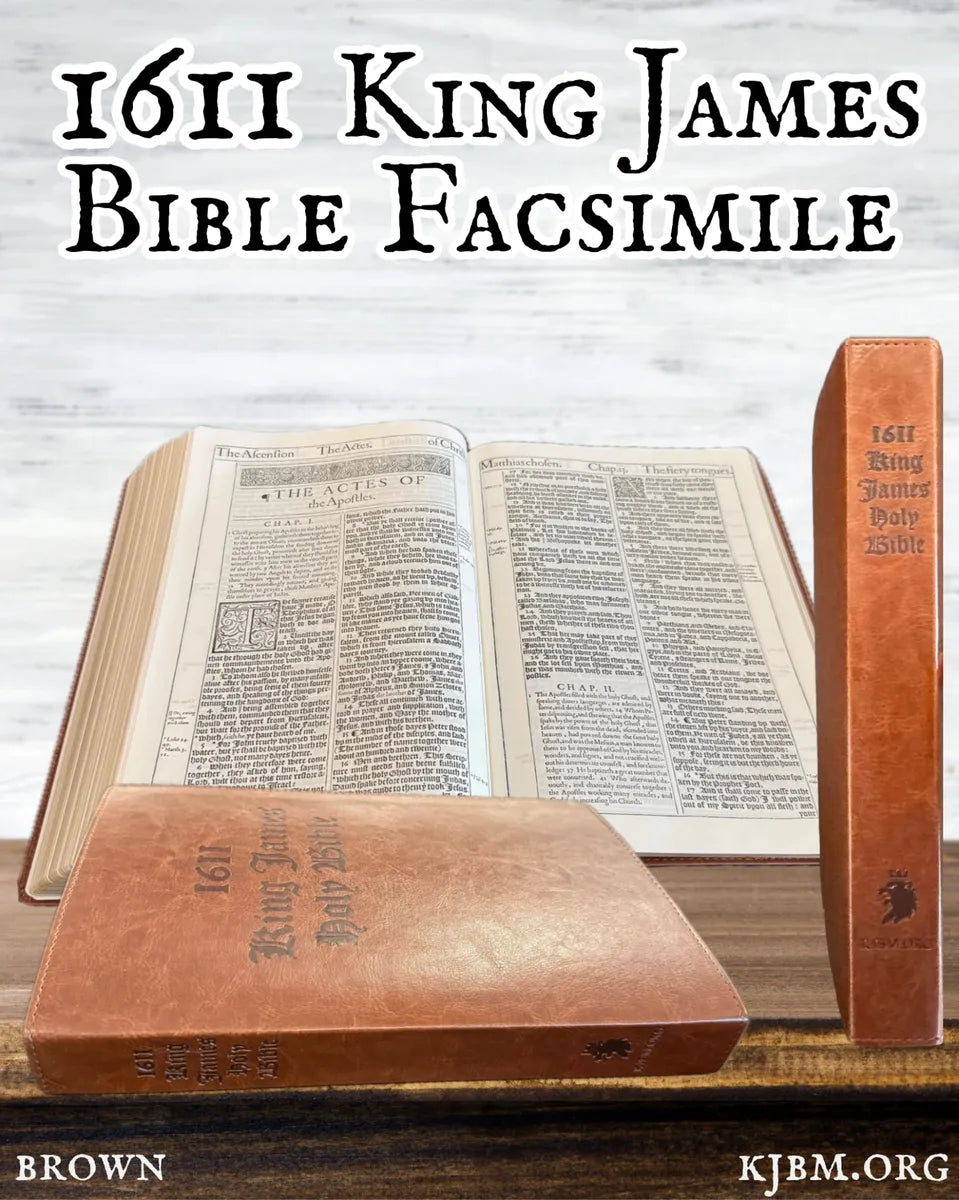1611 King James Bible - Brown Leather Cover