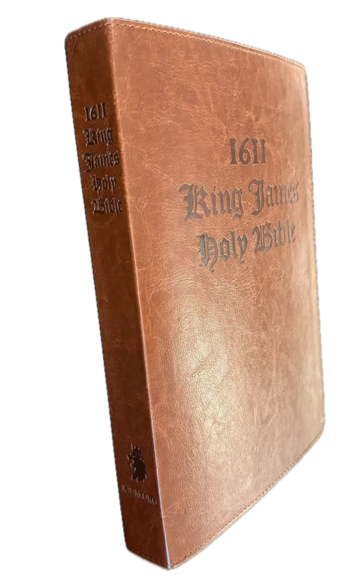 1611 King James Bible - Brown Leather Cover