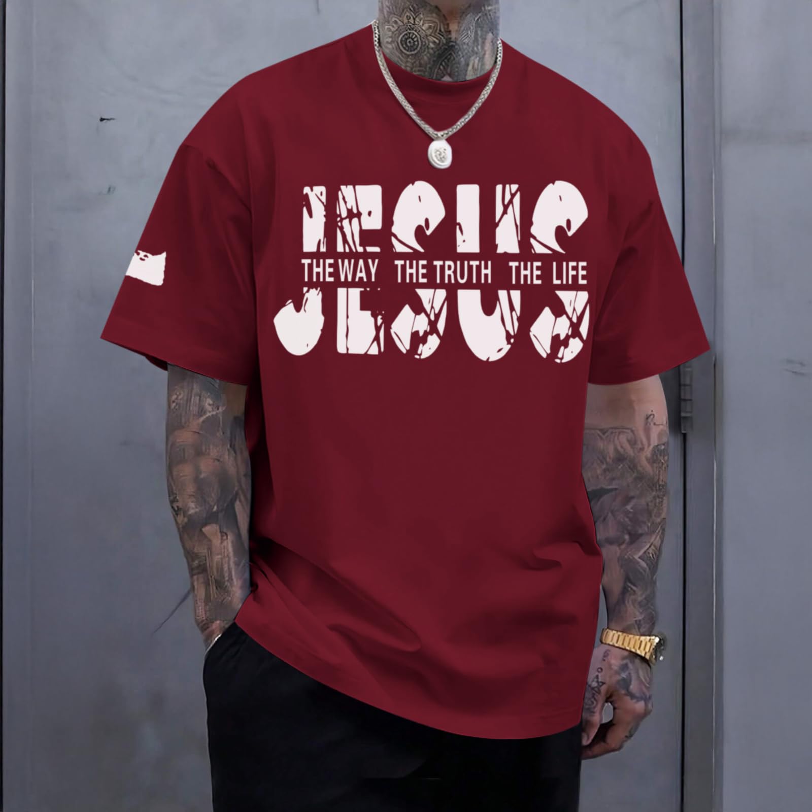 Christian Faith Oversized Graphic Tee for Men