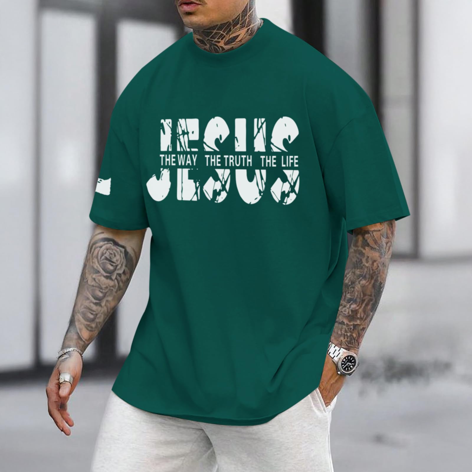 Christian Faith Oversized Graphic Tee for Men