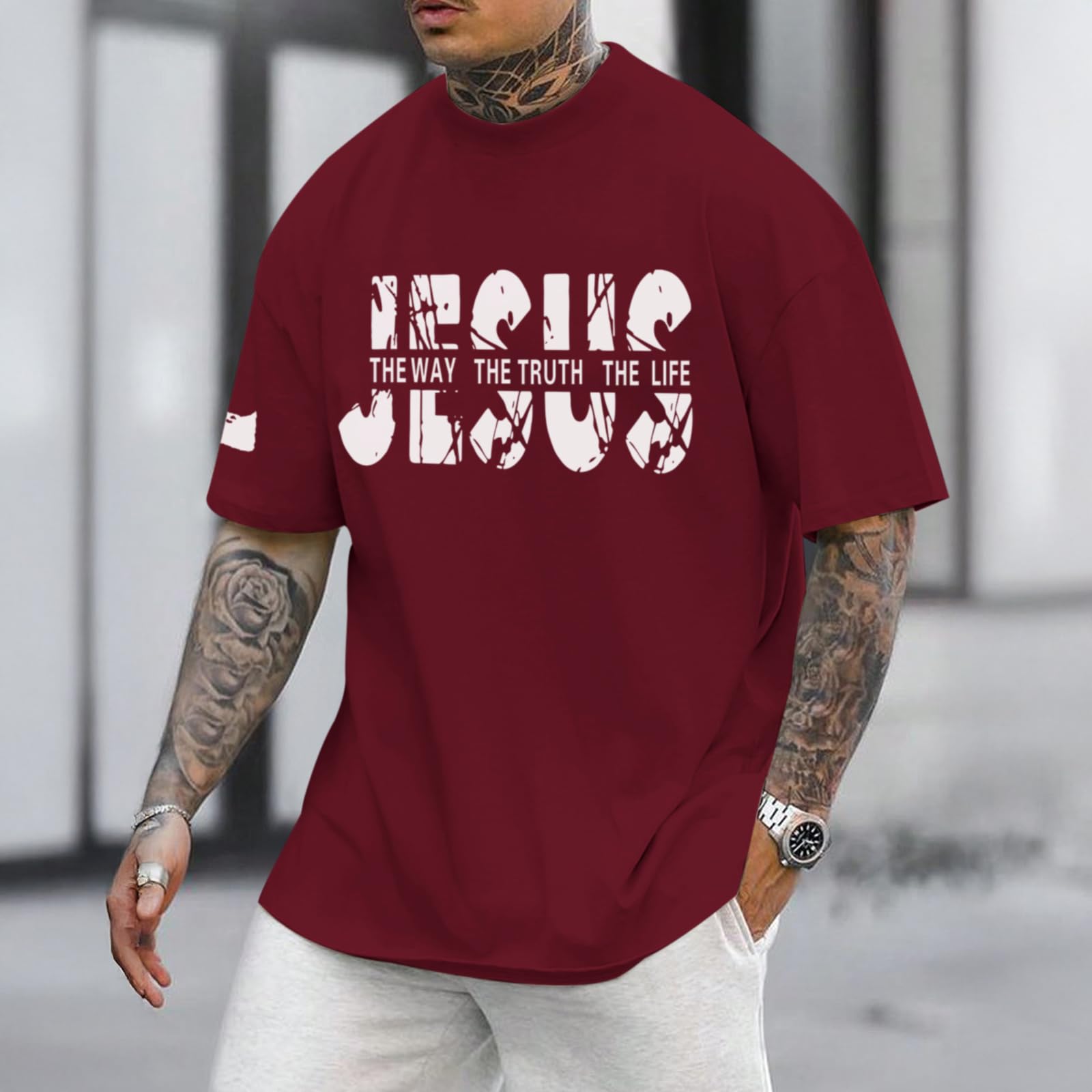 Christian Faith Oversized Graphic Tee for Men