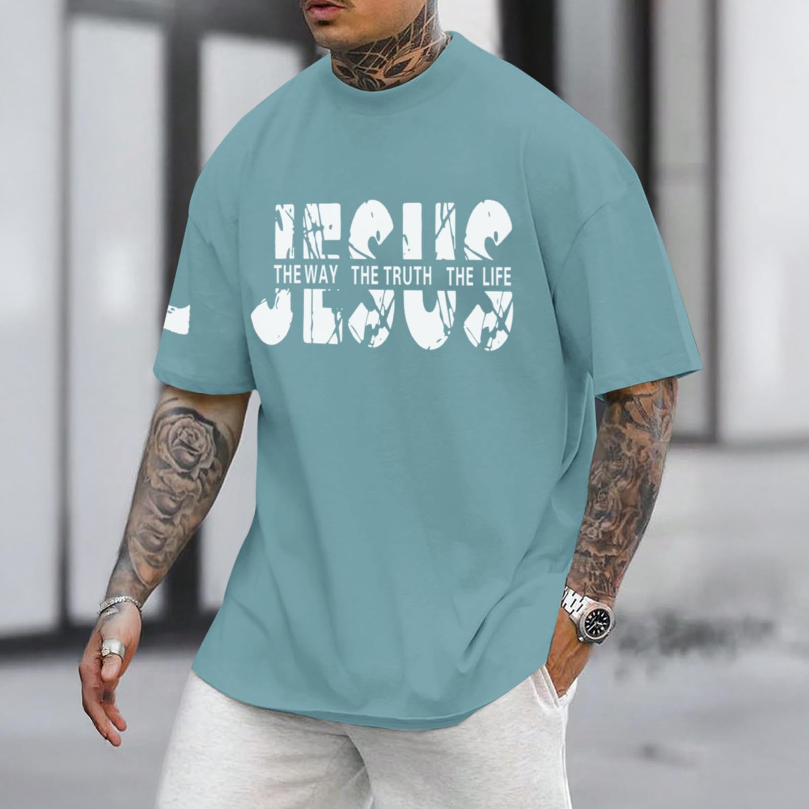 Christian Faith Oversized Graphic Tee for Men