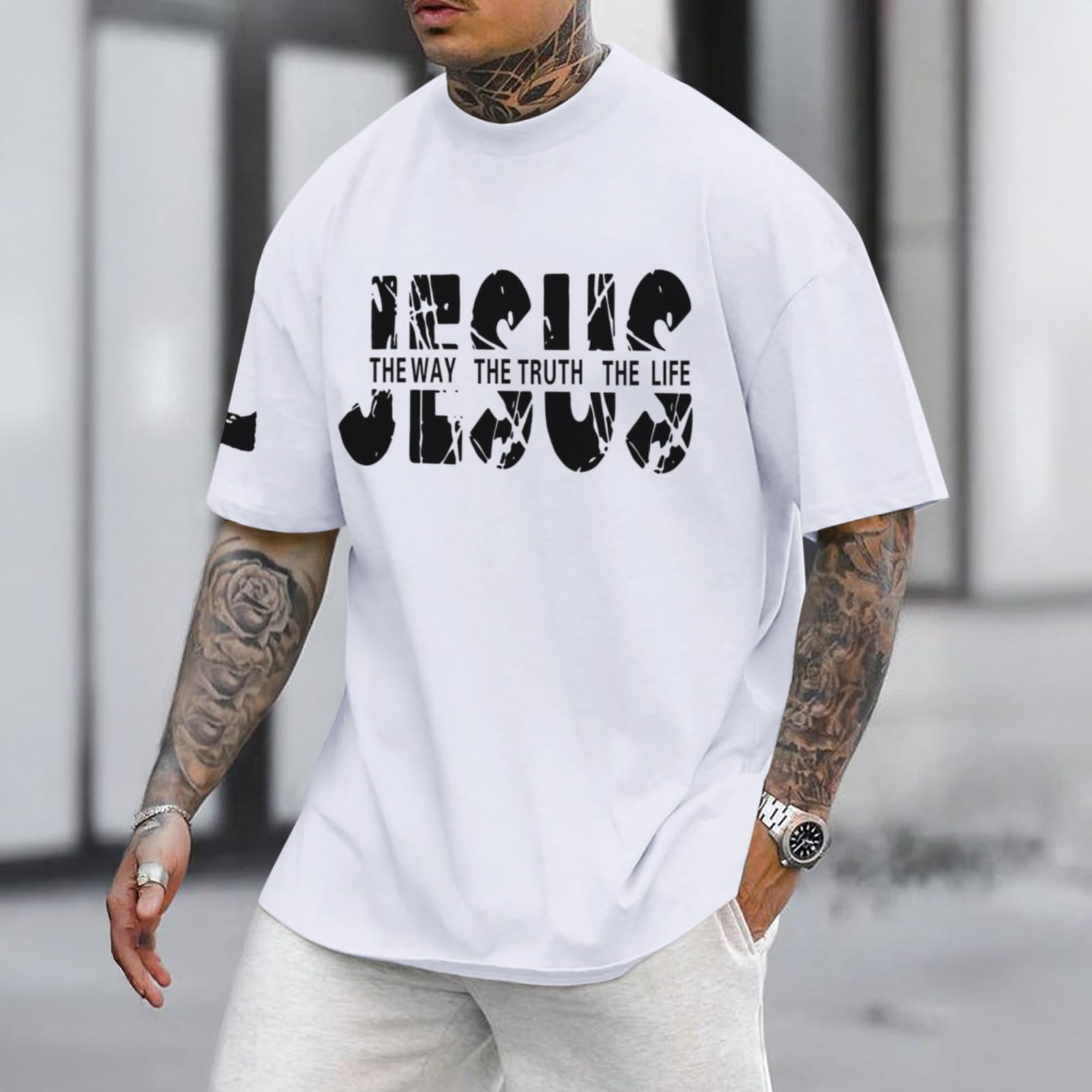 Christian Faith Oversized Graphic Tee for Men
