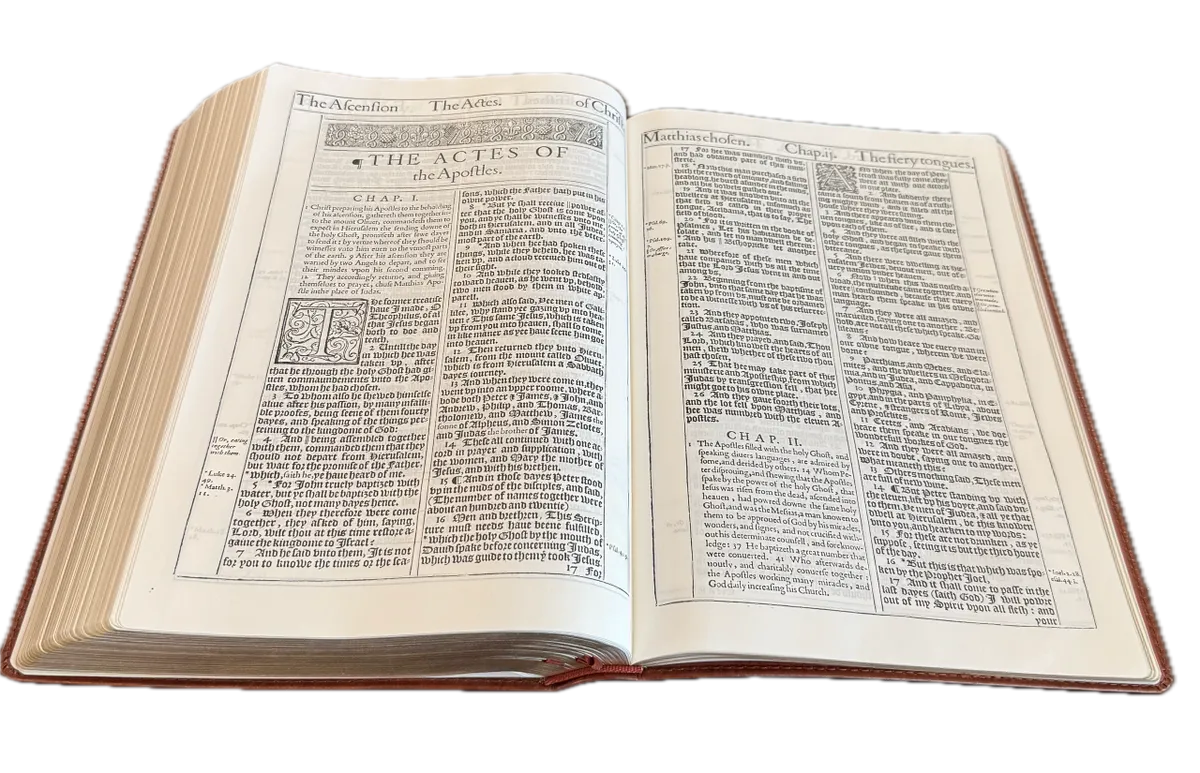 1611 King James Bible - Brown Leather Cover