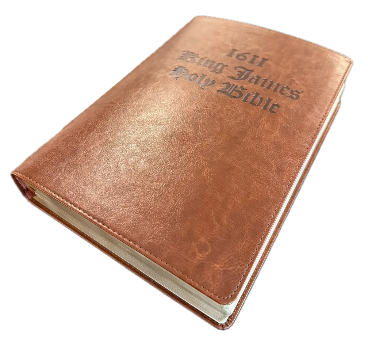 1611 King James Bible - Brown Leather Cover