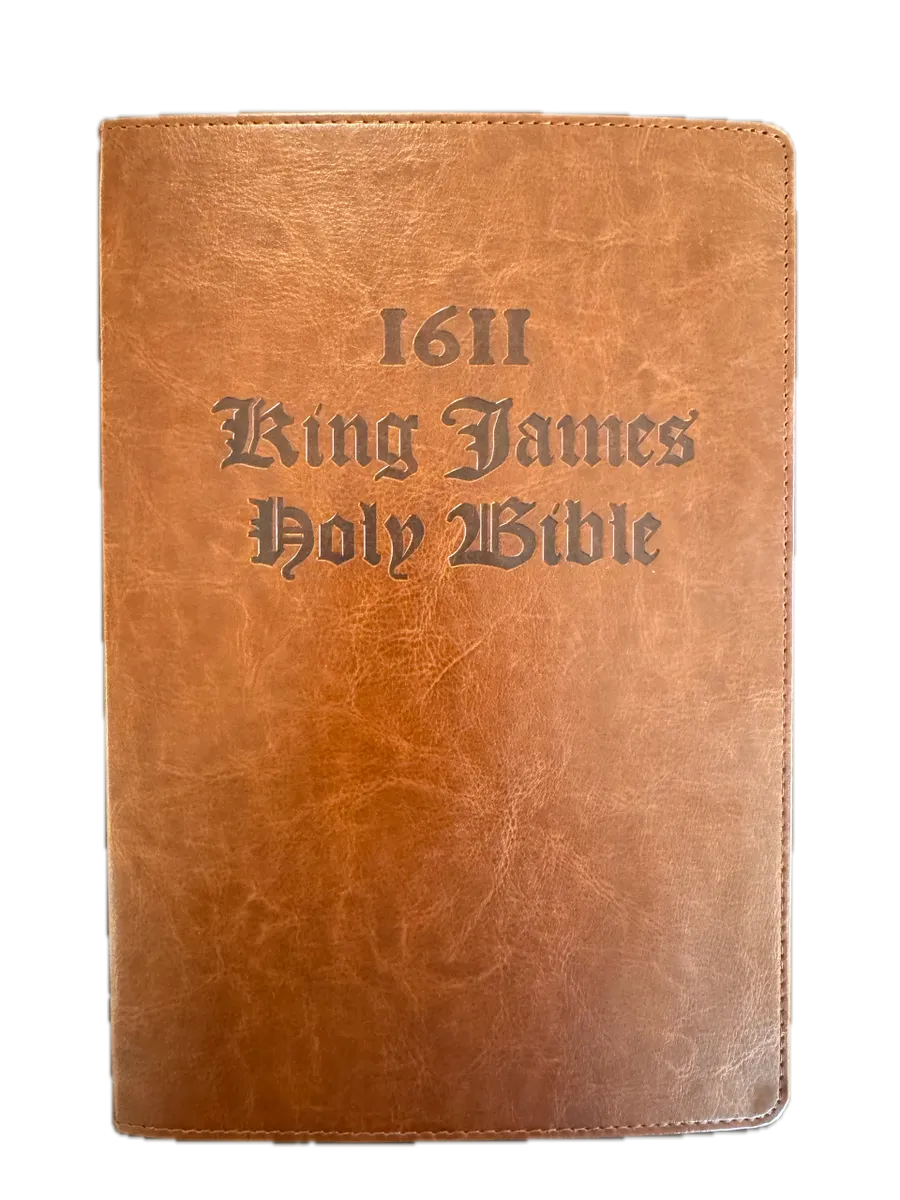 1611 King James Bible - Brown Leather Cover