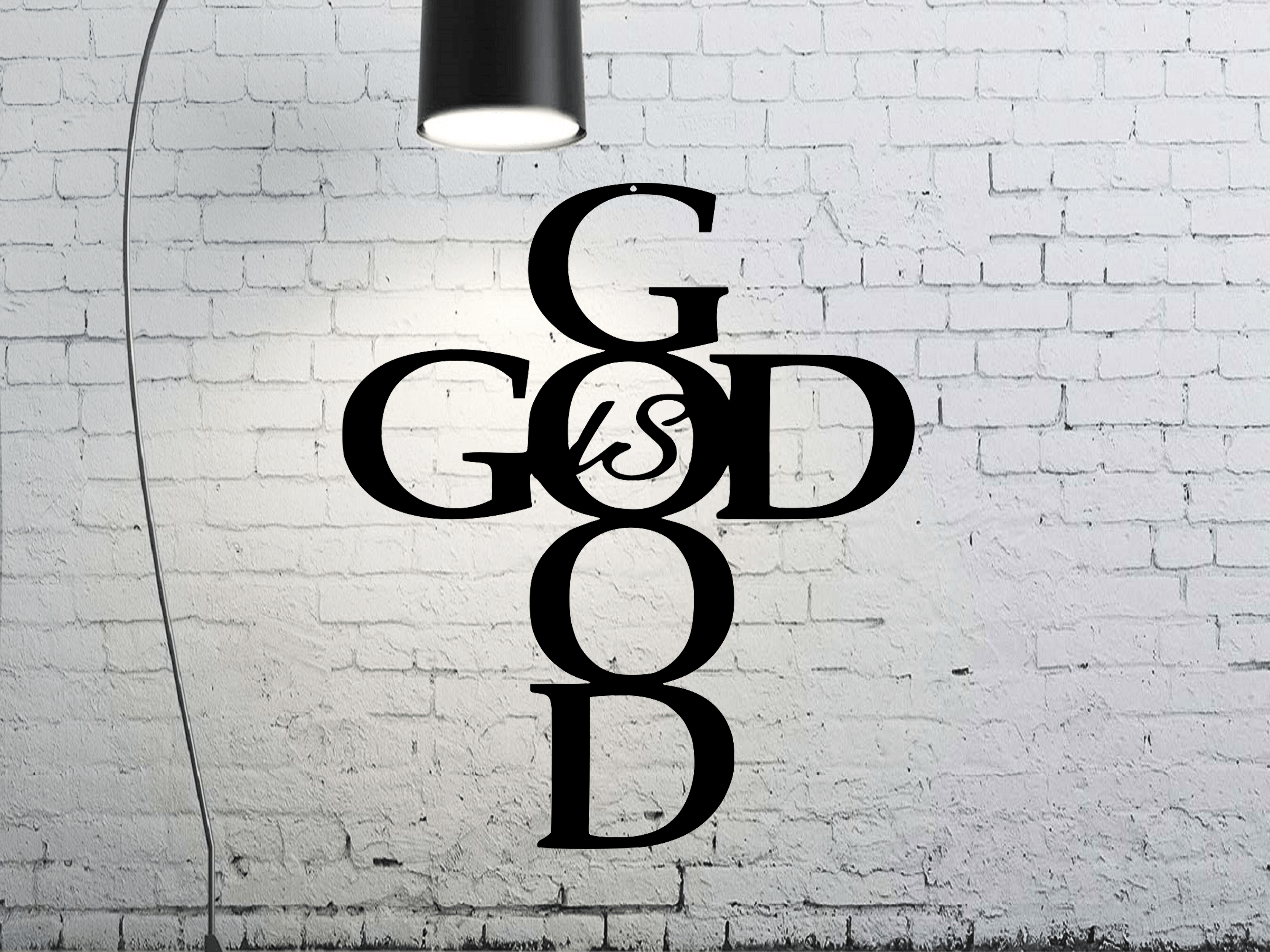 Christian Cross Metal Wall Art - God is Good Religious Faith Decor