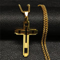 Cross Steel Choker Necklace - Gold & Silver
