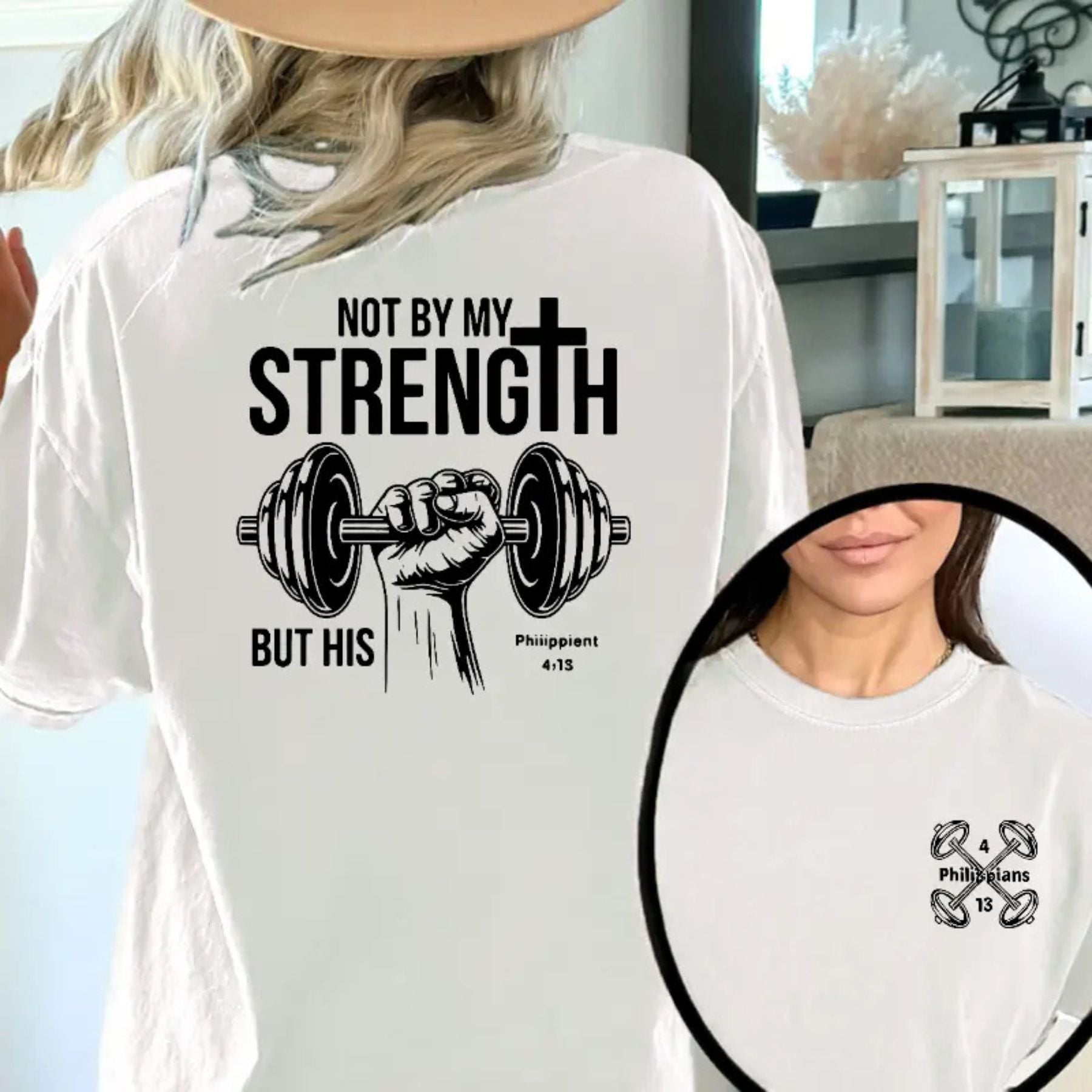 Not by My Strength - Faith & Fitness Graphic Tee