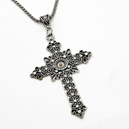 Large Mustard Seed 3in Cross Necklace, Matthew 17 20, Faith Jewelry, Religious Gifts, Mustard Seed Jewelry, Christian, Statement Necklace
