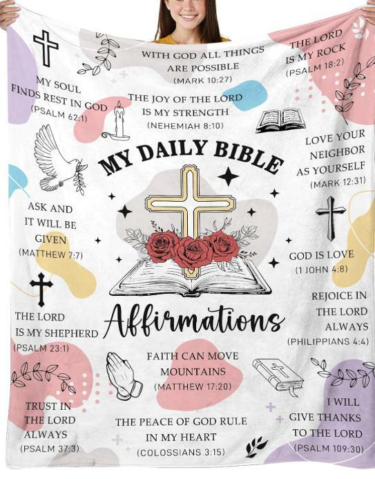 Bible Affirmations Blanket - Christian Gift 60x80