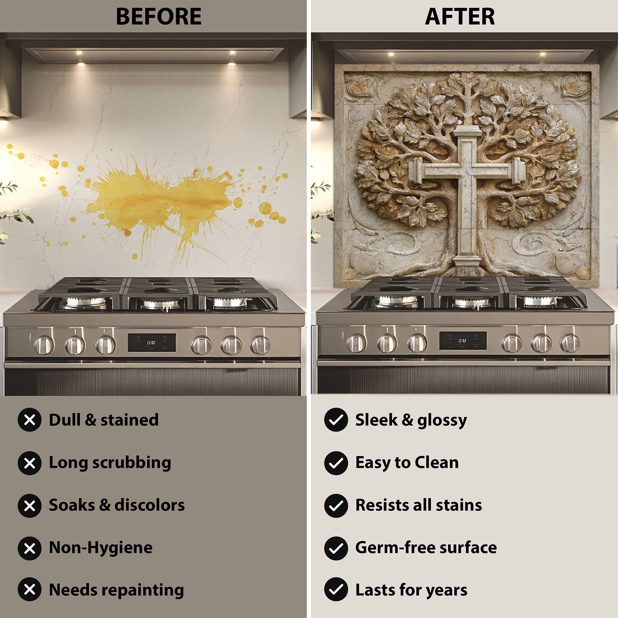 Faith Root Tempered Glass Backsplash – Tree of Life Kitchen Backsplash