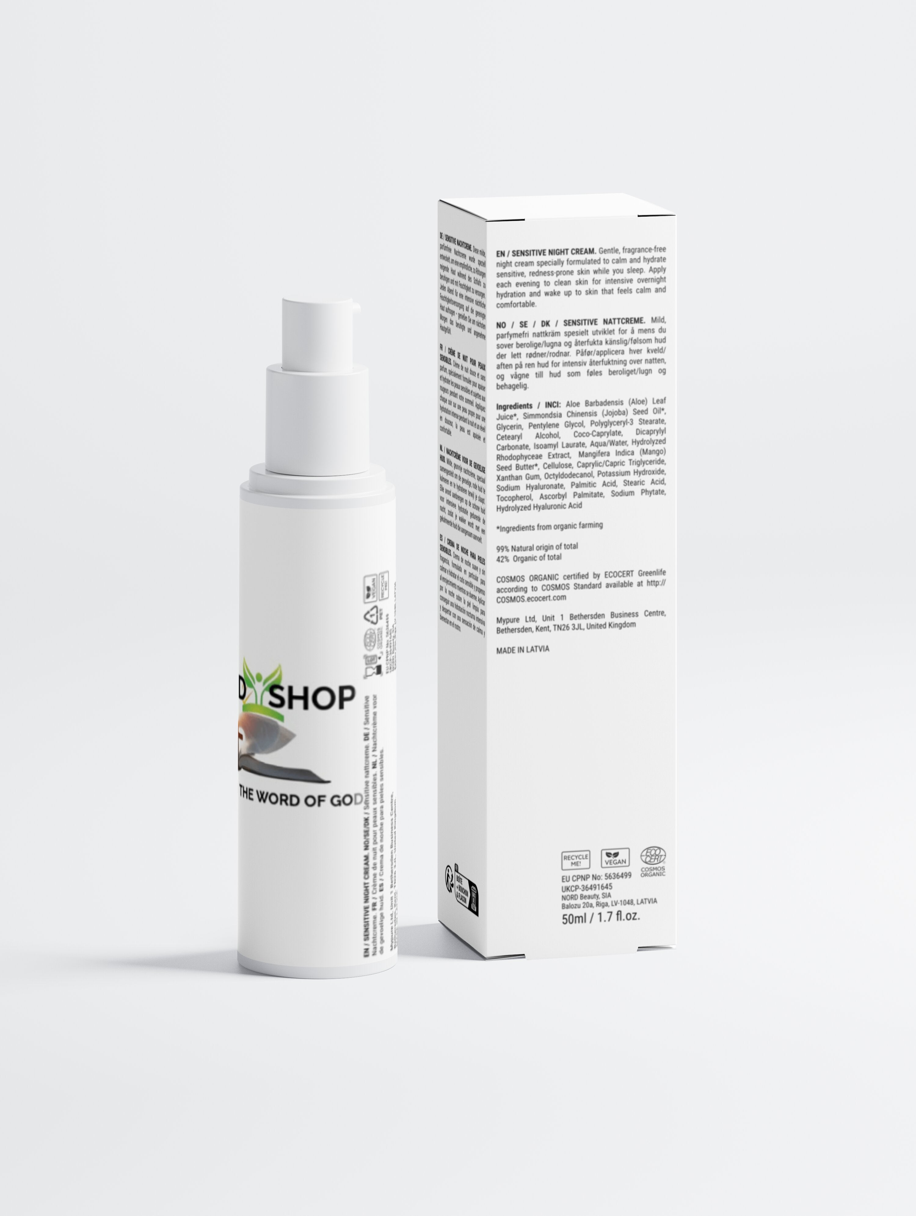 Sensitive Skin Overnight Cream, Fragrance-Free